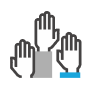 Hands raised icon
