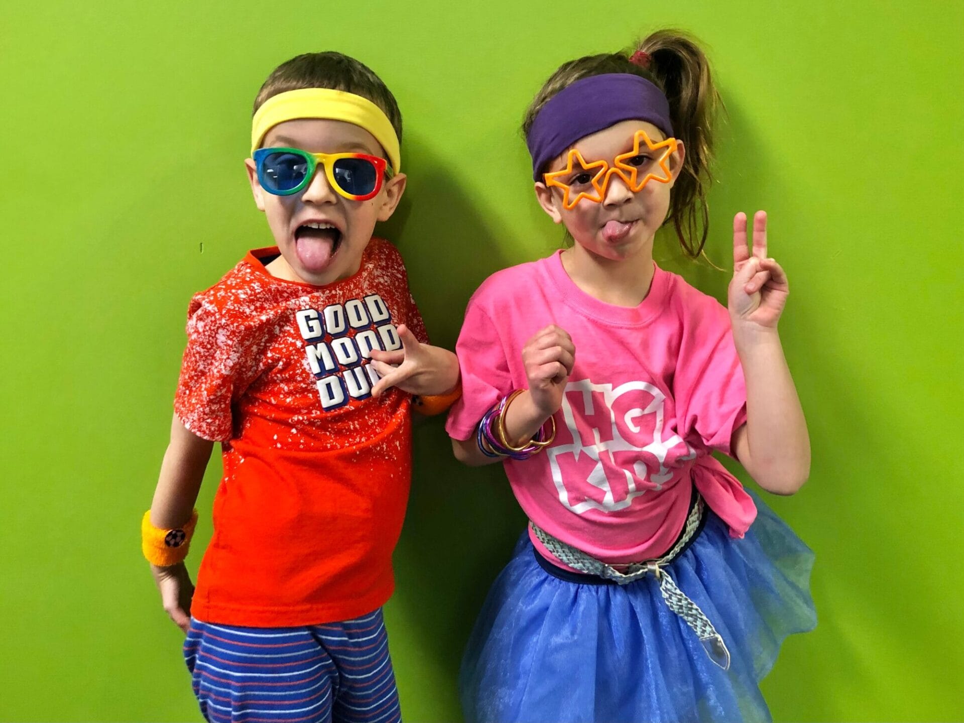 kids with disco clothes