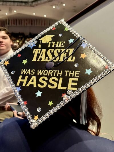phrase in the graduation cap