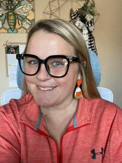 Teacher smiling