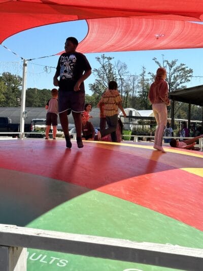 kids playing in the bouncy
