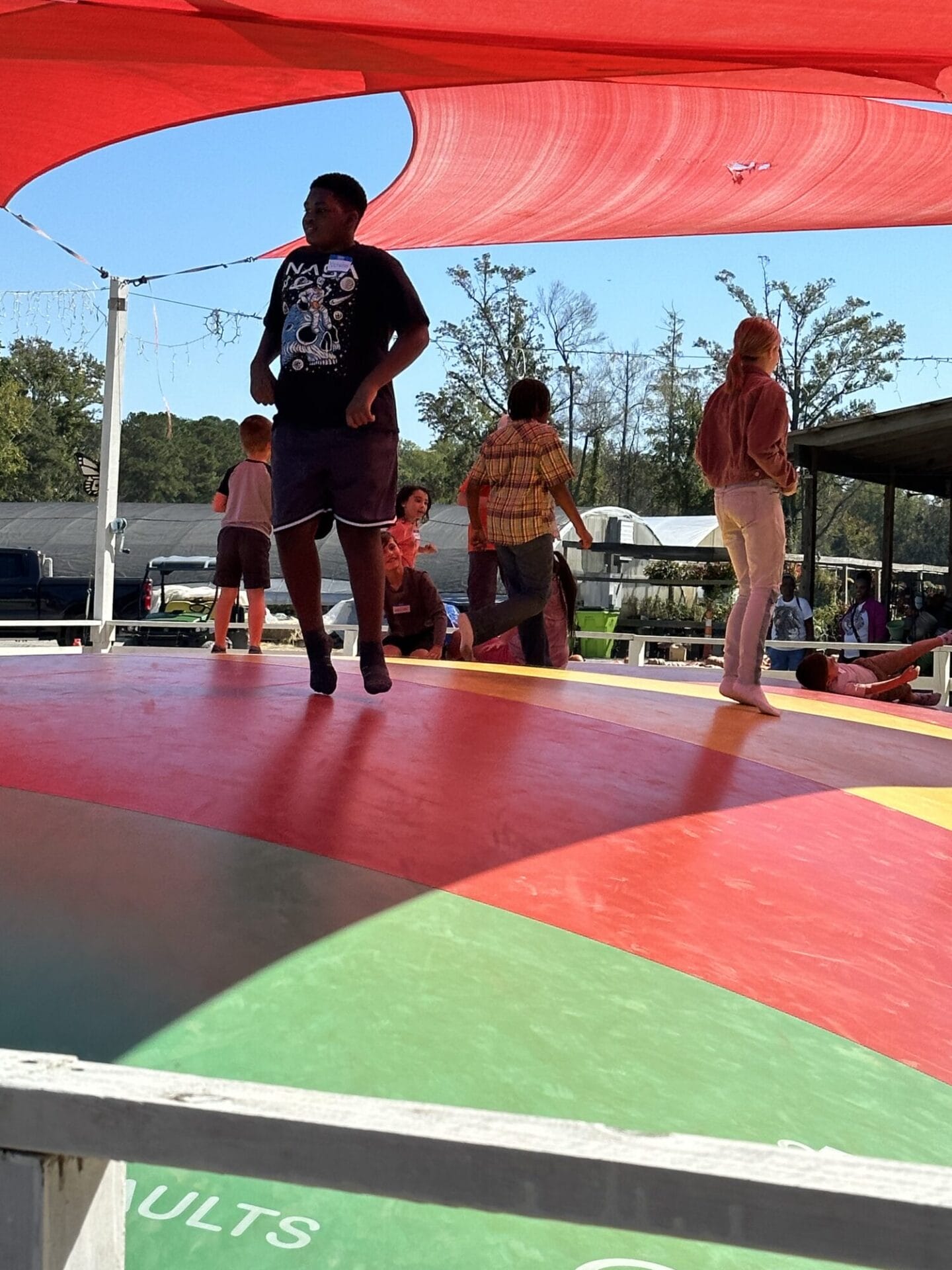 kids playing in the bouncy